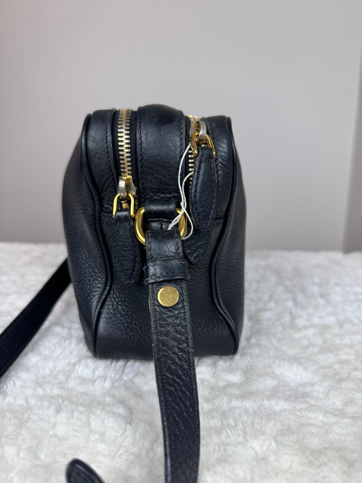 PRADA Double Zip Camera Vitello Daino Black