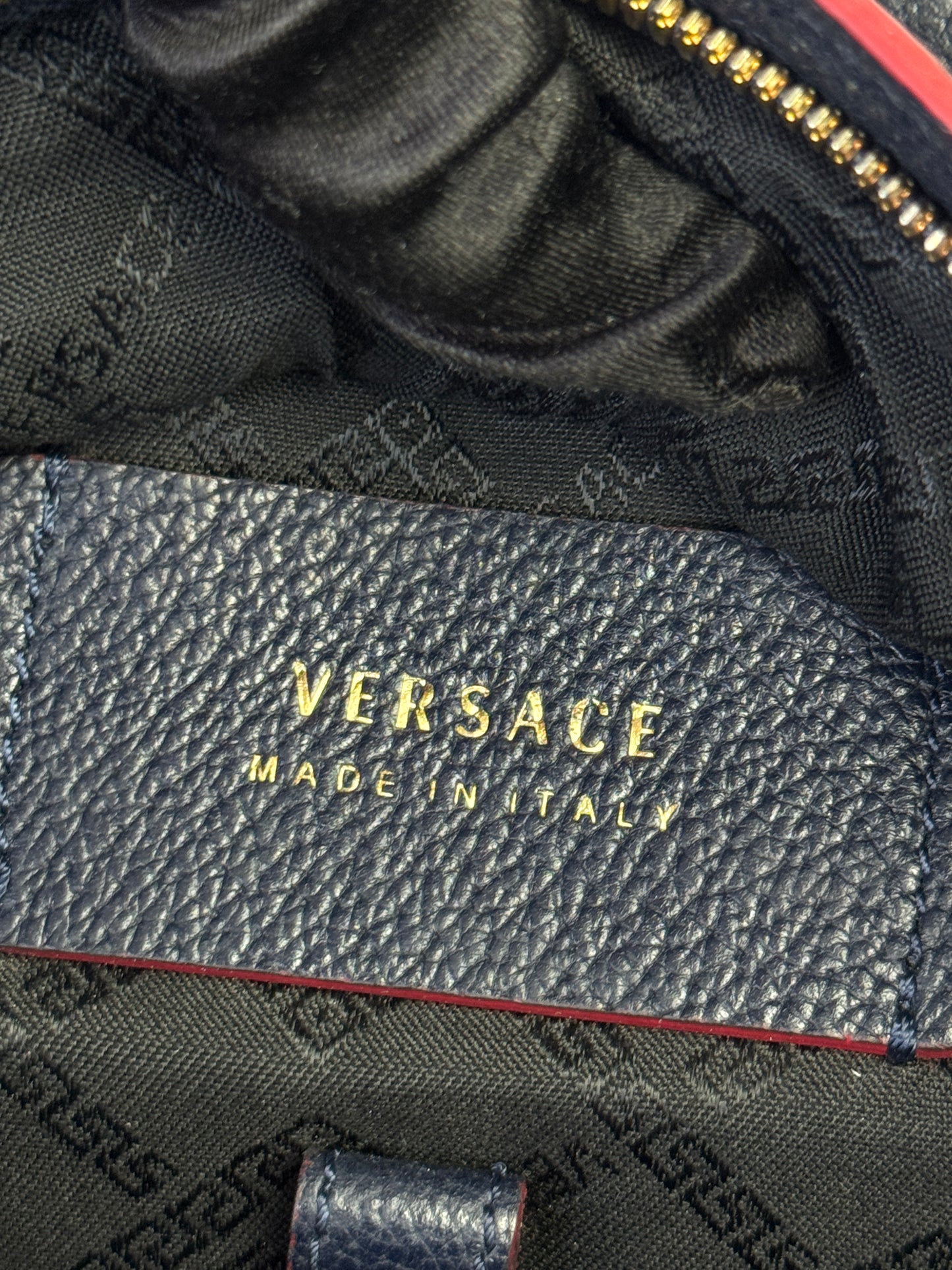 VERSACE La Medusa Backpack in Navy Leather