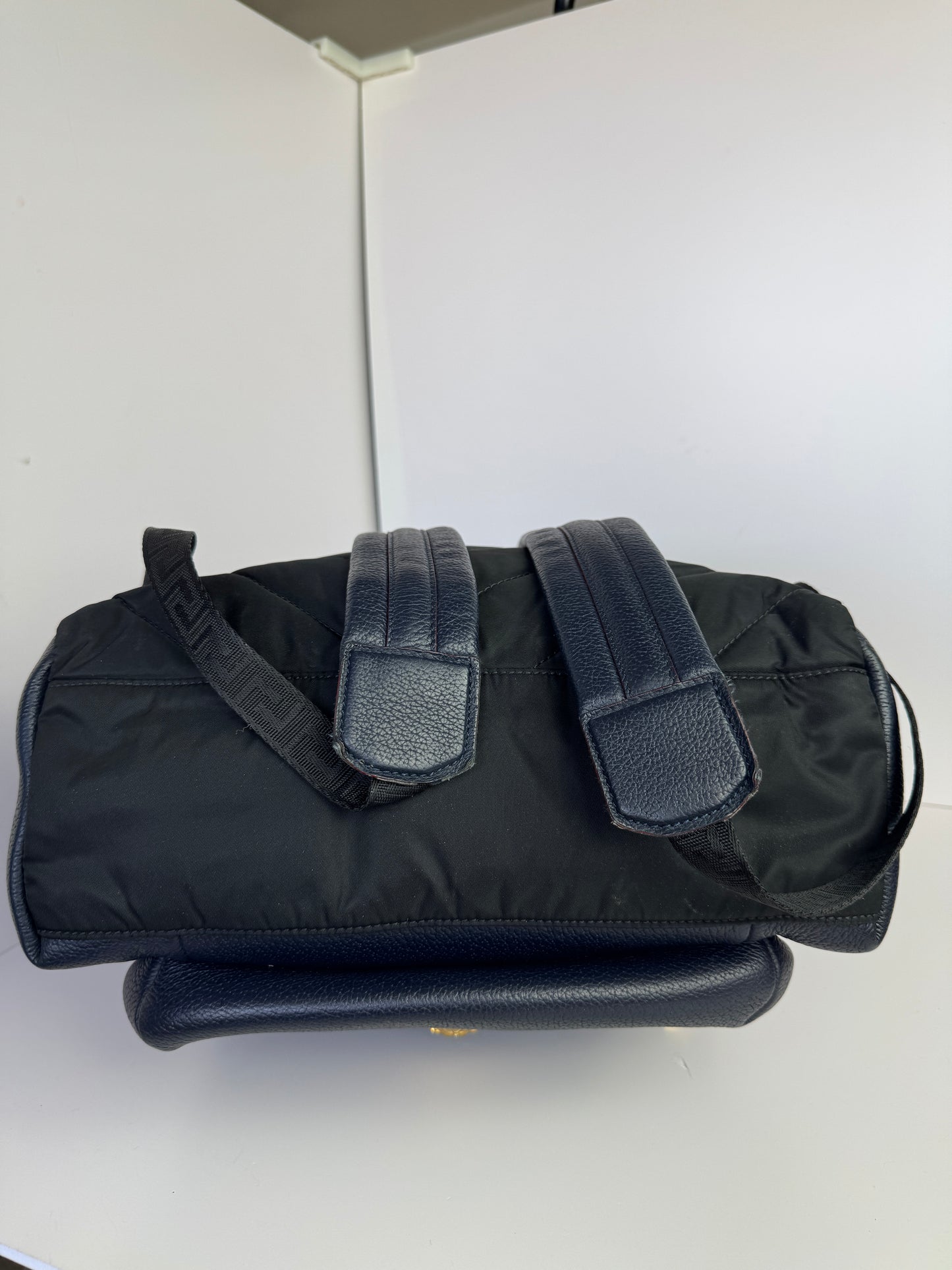 VERSACE La Medusa Backpack in Navy Leather