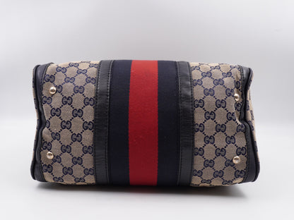 Gucci Web Boston GG Canvas Navy Blue