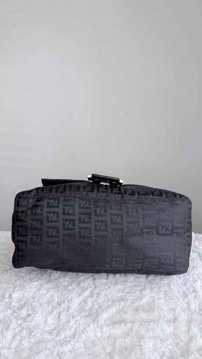 FENDI Mama Forever Zip Hobo Zucca Canvas Black