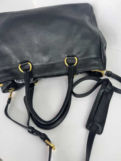 PRADA Vitello Daino Double Pocket Leather Black