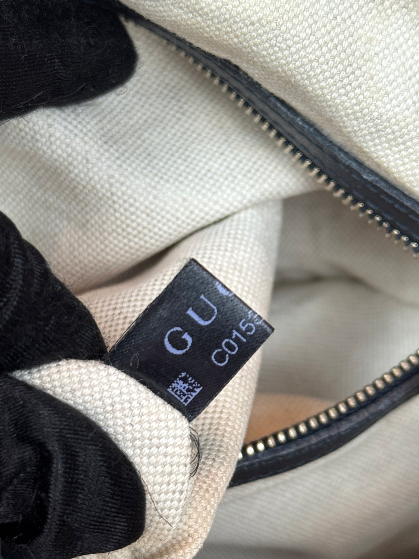 GUCCI Web Boston Navy Blue GG Canvas with strap