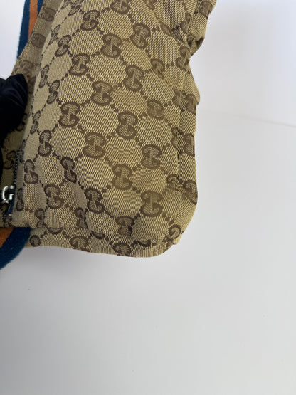 GUCCI Web Belt bag GG Canvas Navy Blue