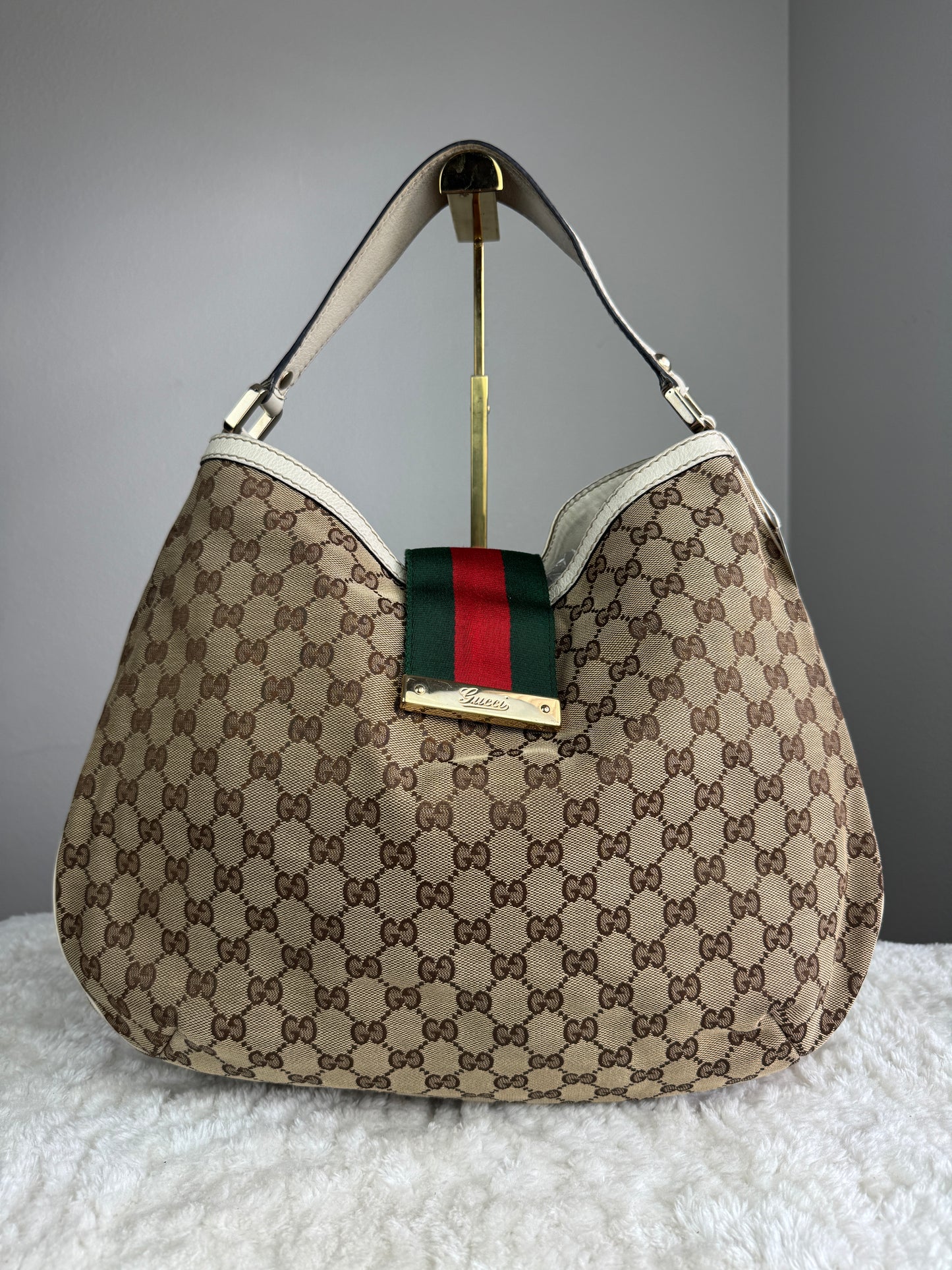 GUCCI Web New ladies Hobo GG Canvas Shoulder bag