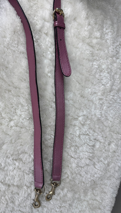 GUCCI Heart Bit Handbag with strap GG Canvas Pink
