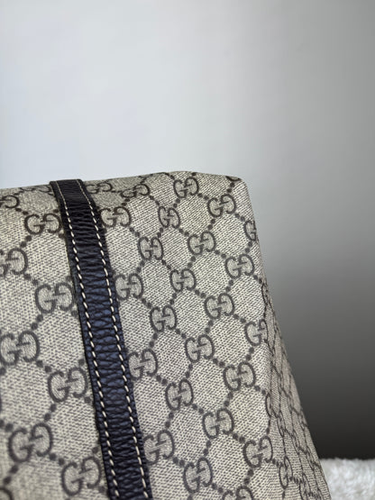 GUCCI Shopping Tote GG Coated Canvas Brown
