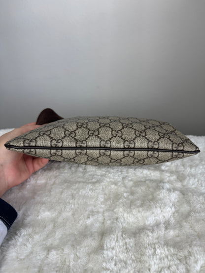 GUCCI Flat Mini Crossbody GG Supreme Coated canvas Brown
