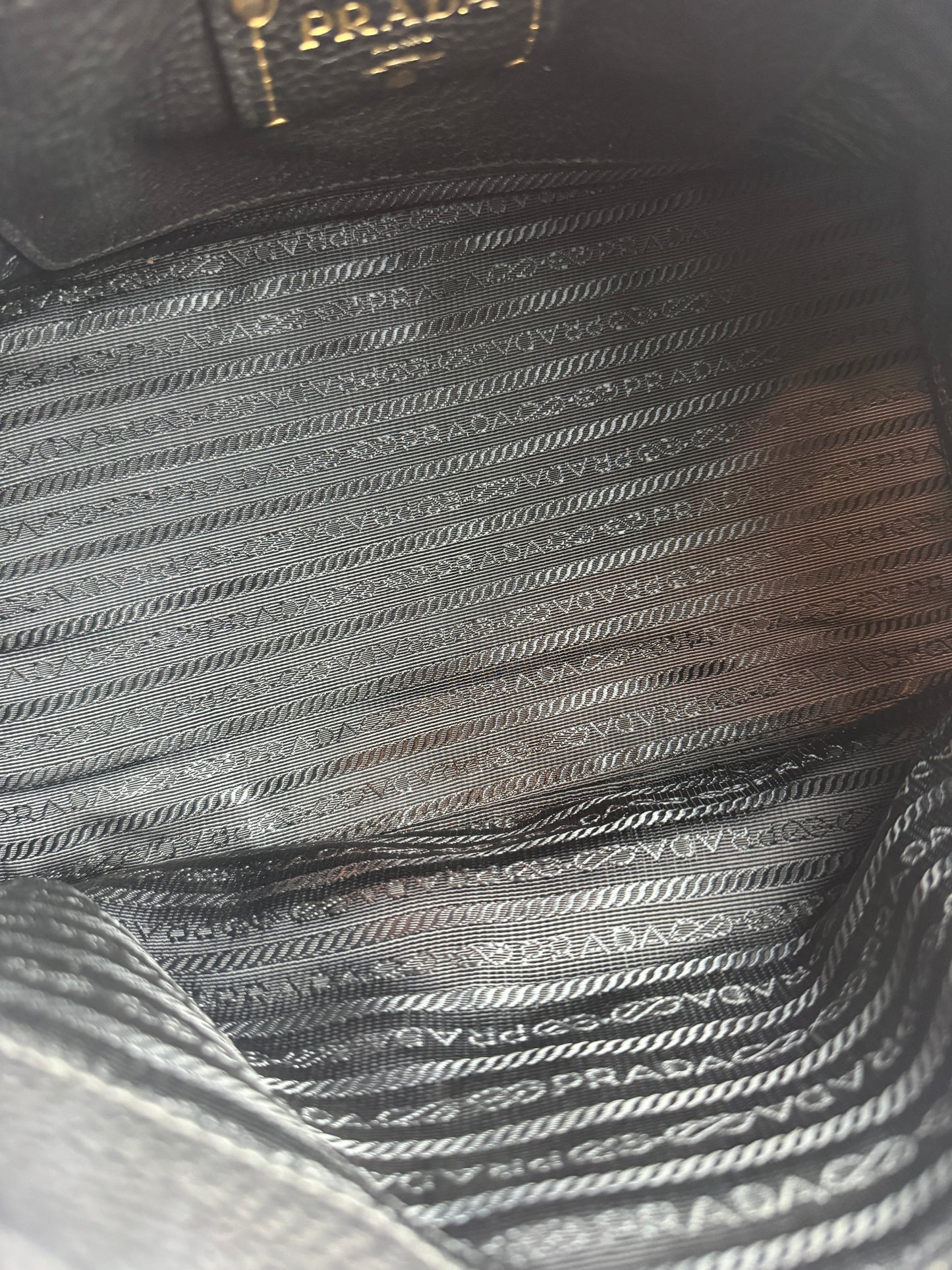 Prada Pattina Convertible Vitello Diano Leather bag Black