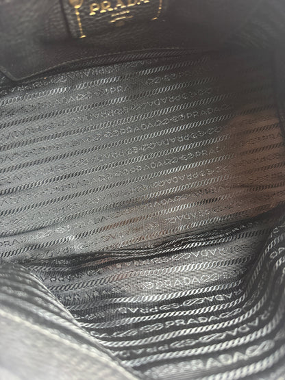 Prada Pattina Convertible Vitello Diano Leather bag Black