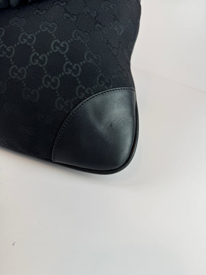GUCCI Lobster Clasp Jackie O Hobo  Shoulder monogram Black