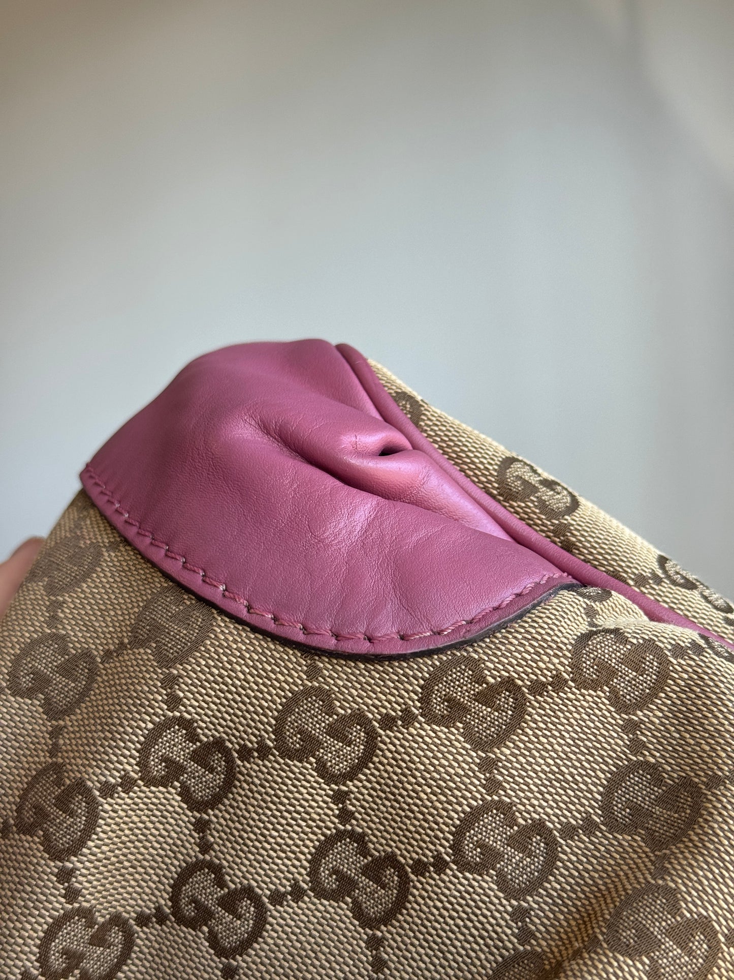 GUCCI Sukey Top handle with Strap GG Canvas Pink