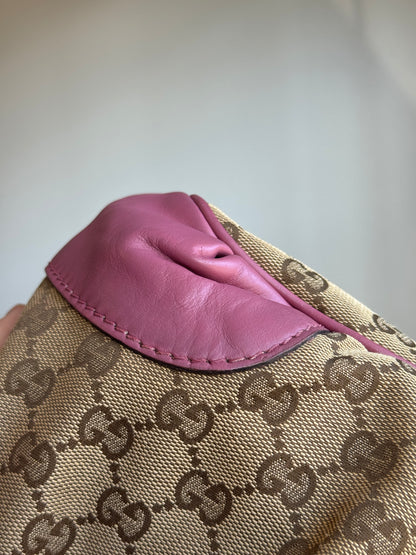 GUCCI Sukey Top handle with Strap GG Canvas Pink