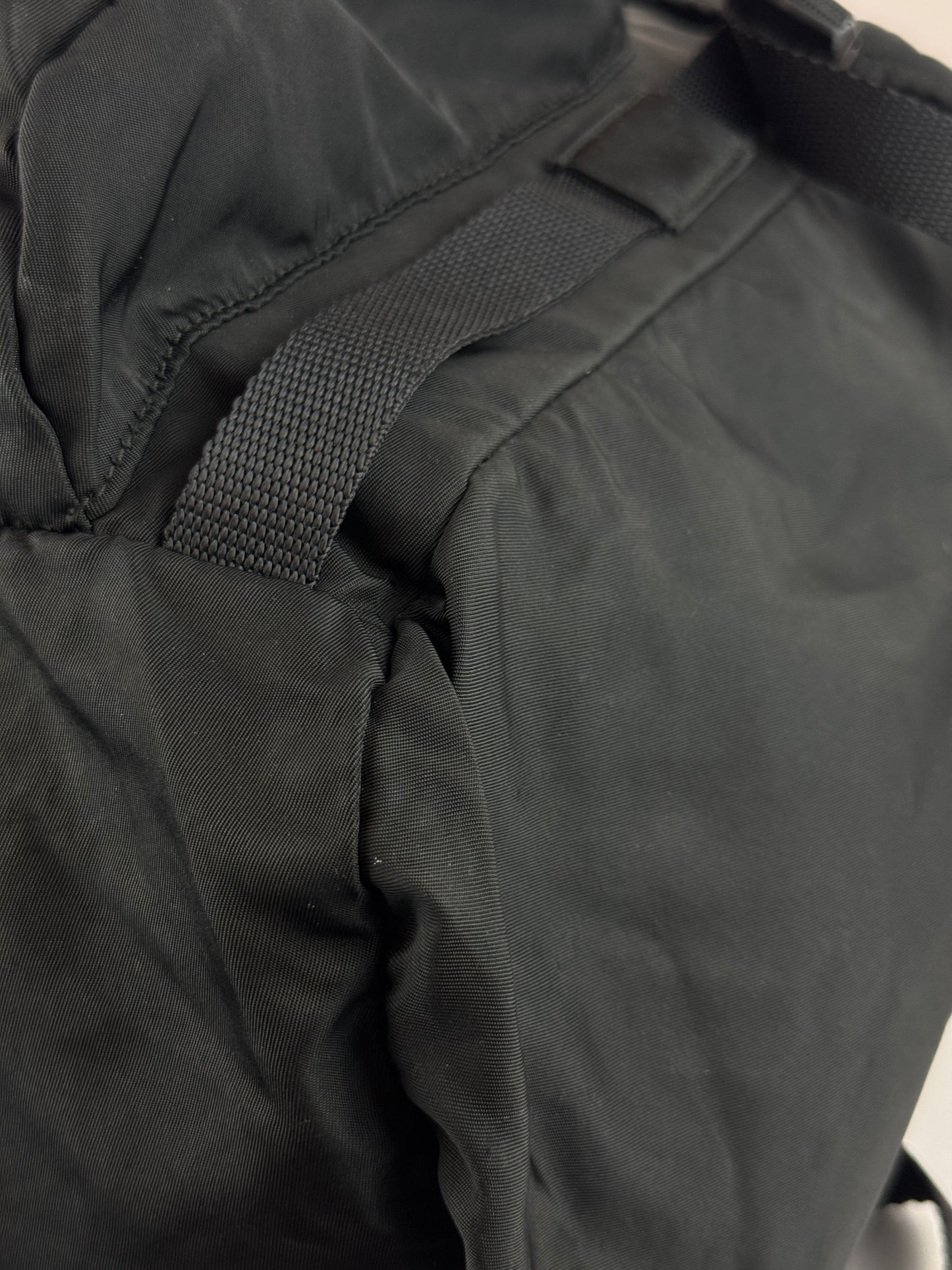 PRADA Tessuto Nylon Montagna Double Buckle Backpack Black