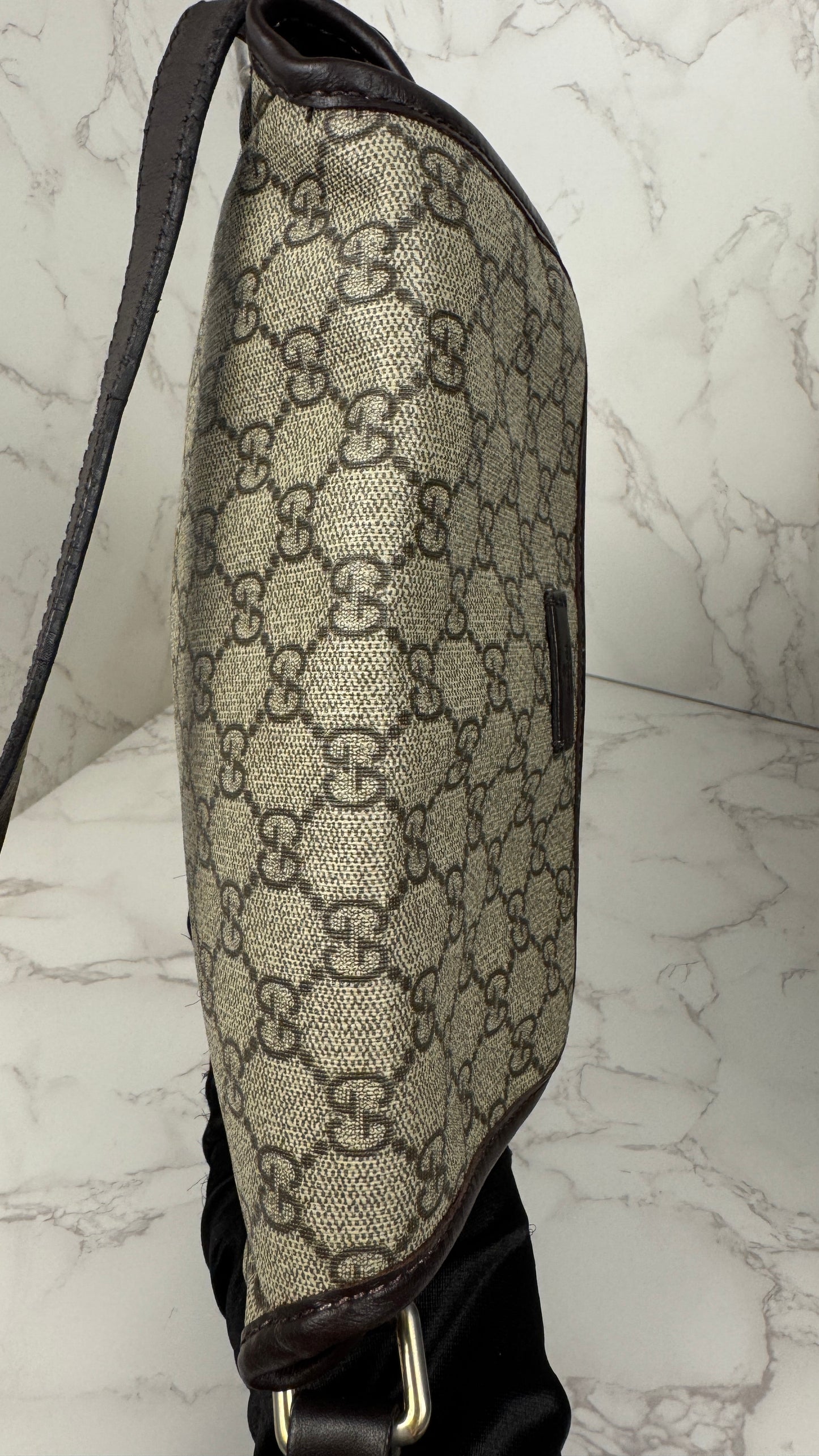 Gucci Flap Messenger Coated Canvas Monogram Brown