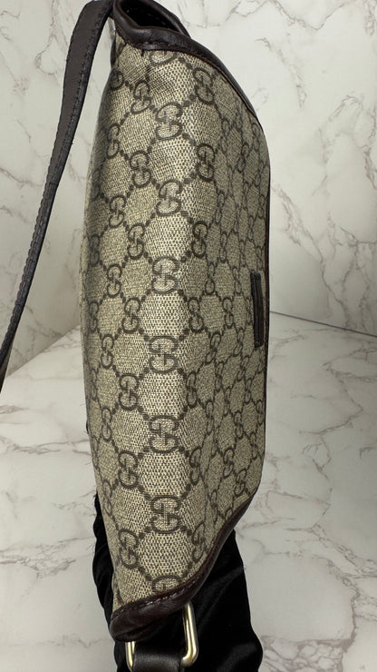 Gucci Flap Messenger Coated Canvas Monogram Brown