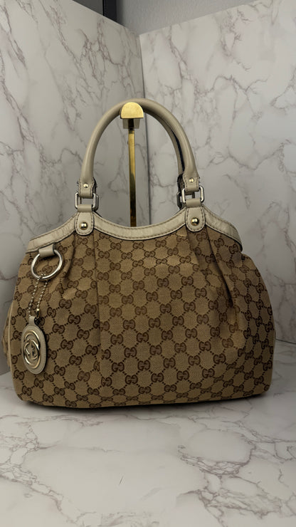 Gucci Sukey Hobo Monogram Beige