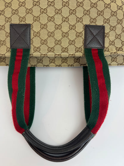 Gucci Web Stripe Diaper Tote GG Canvas