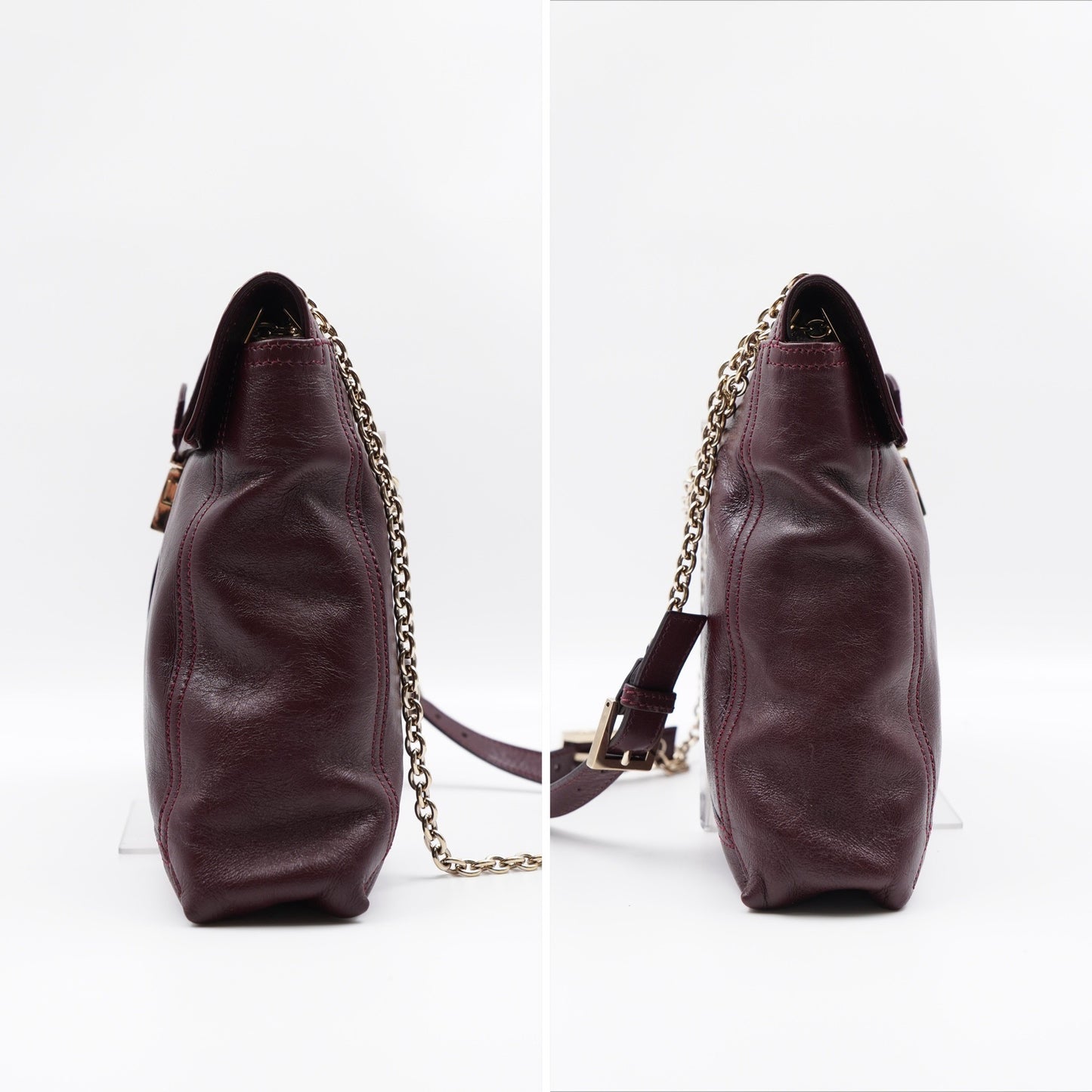 Fendi Purple Leather Maxi Baguette Flap