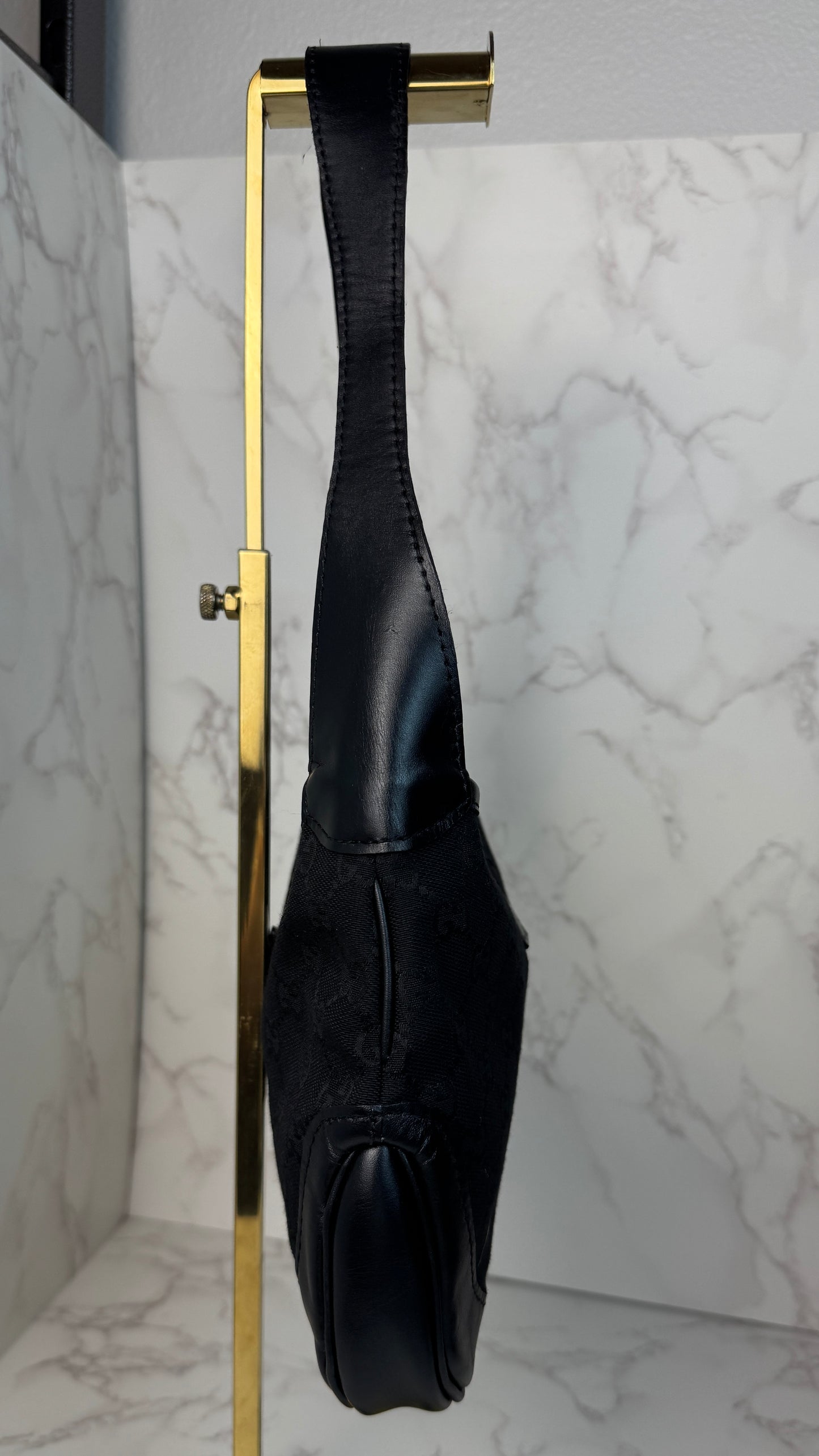 Gucci Jackie Hobo GG Canvas Shoulder Bag Black (Vintage)