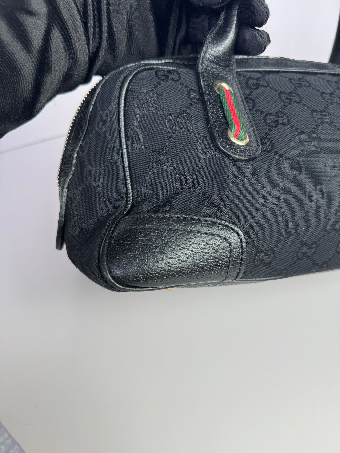 GUCCI  Princy Boston Small GG Black Canvas