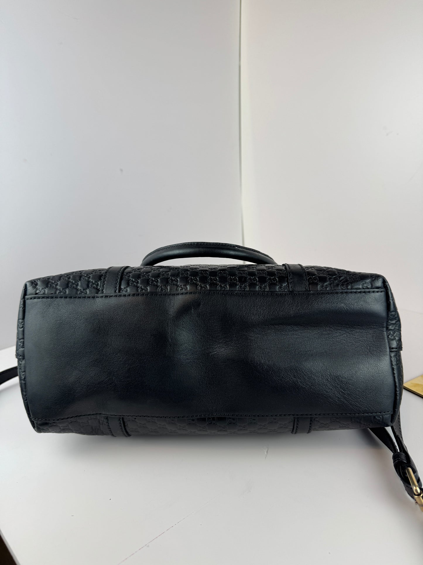 Gucci Soft Microguccdssima small Zippered Satchel Black