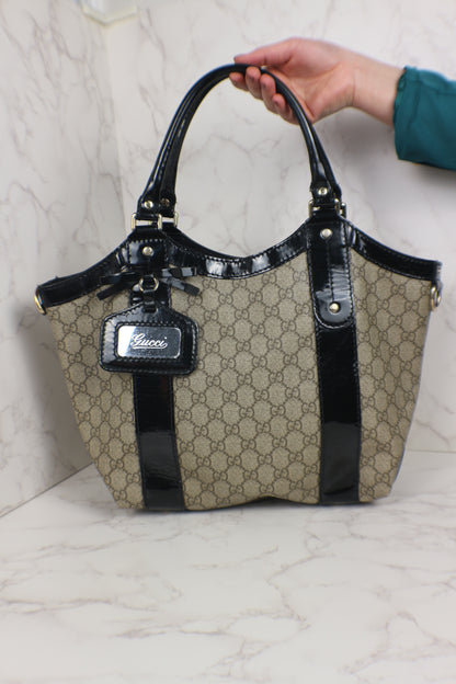 Gucci GG Supreme Ribbon Tote Coated Canvas Bag