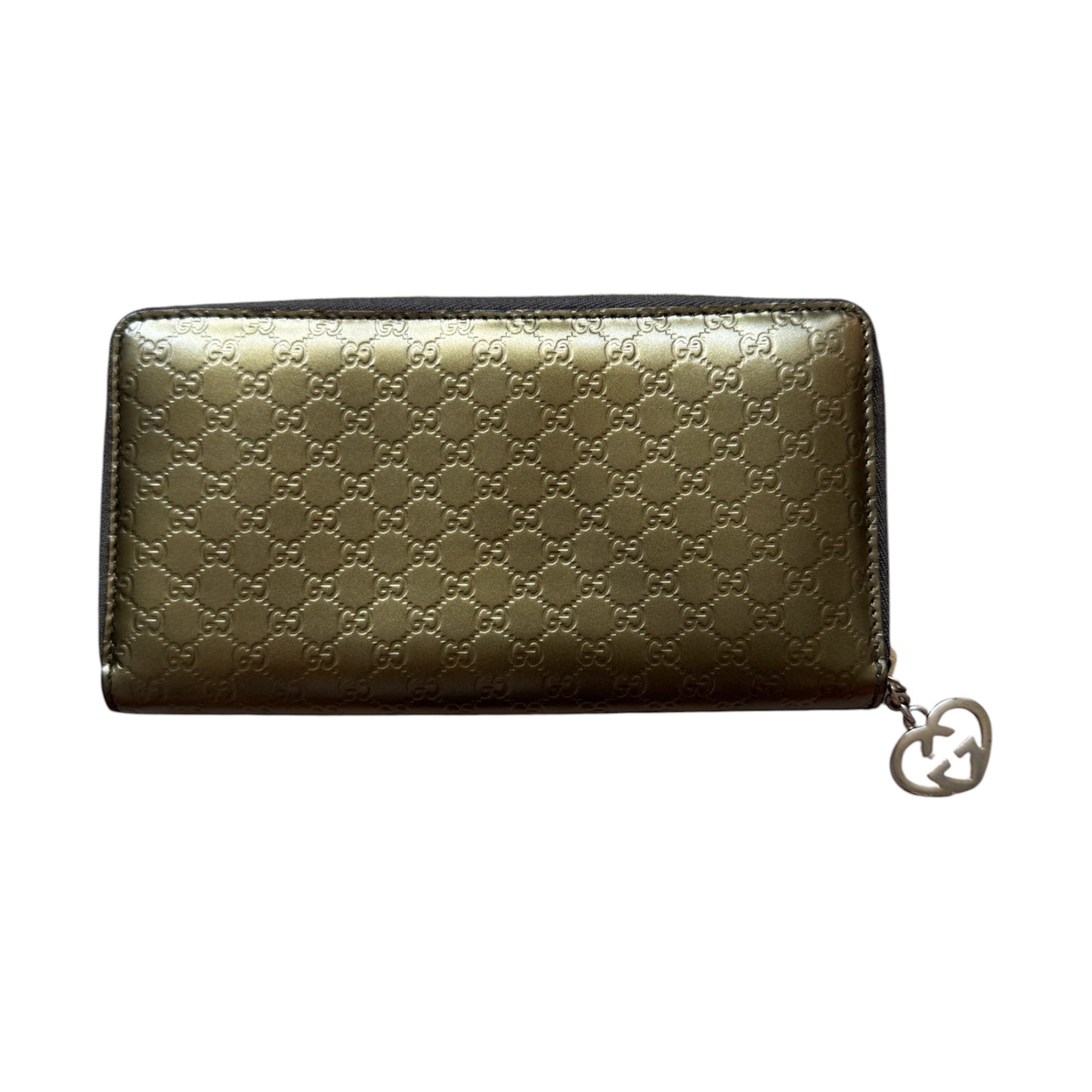Gucci zippy heart wallet monogram gold