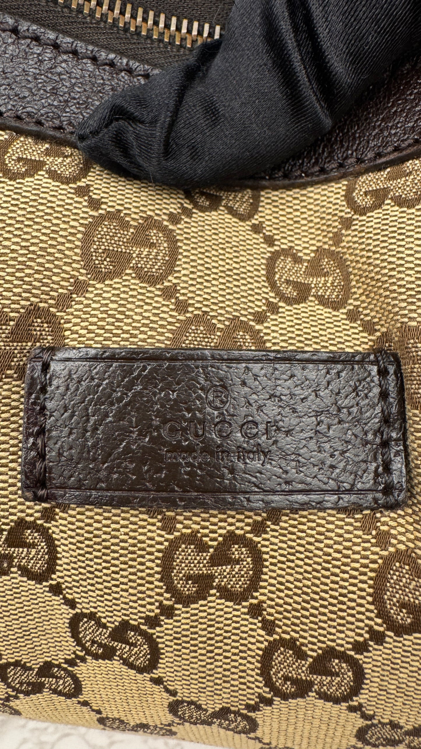 Gucci Half Moon Saddle Zip Crossbody GG Canvas Large