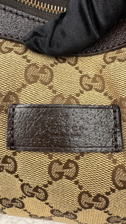 Gucci Half Moon Saddle Zip Crossbody GG Canvas Large