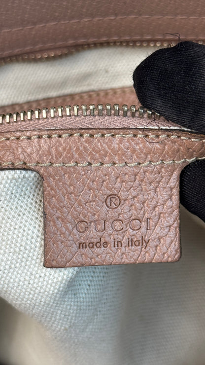 Gucci Bree GG Canvas Tote Shoulder Bag Nude