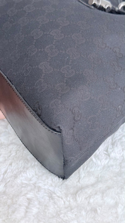 GUCCI Piston Shoulder GG Monogram Black