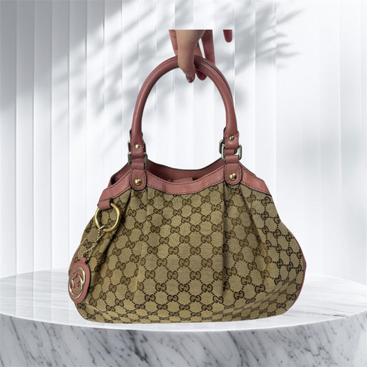 Gucci Sukey Hobo Shoulder GG Canvas Pink