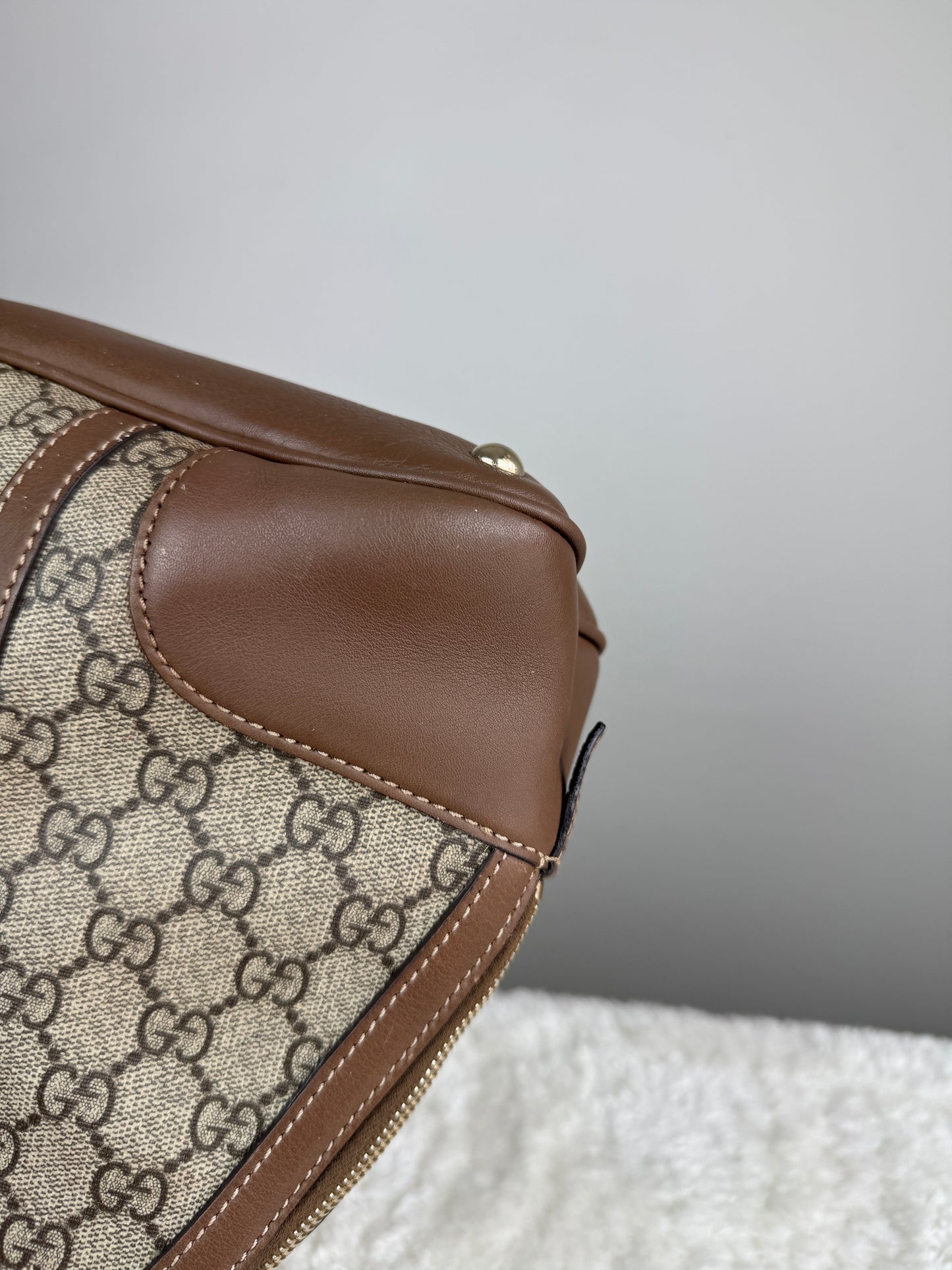GUCCI Nice Dome GG Supreme Coated canvas Brown