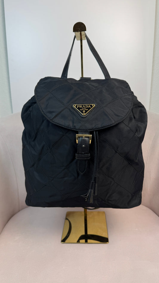 Prada Quilted Nylon Backpack Black