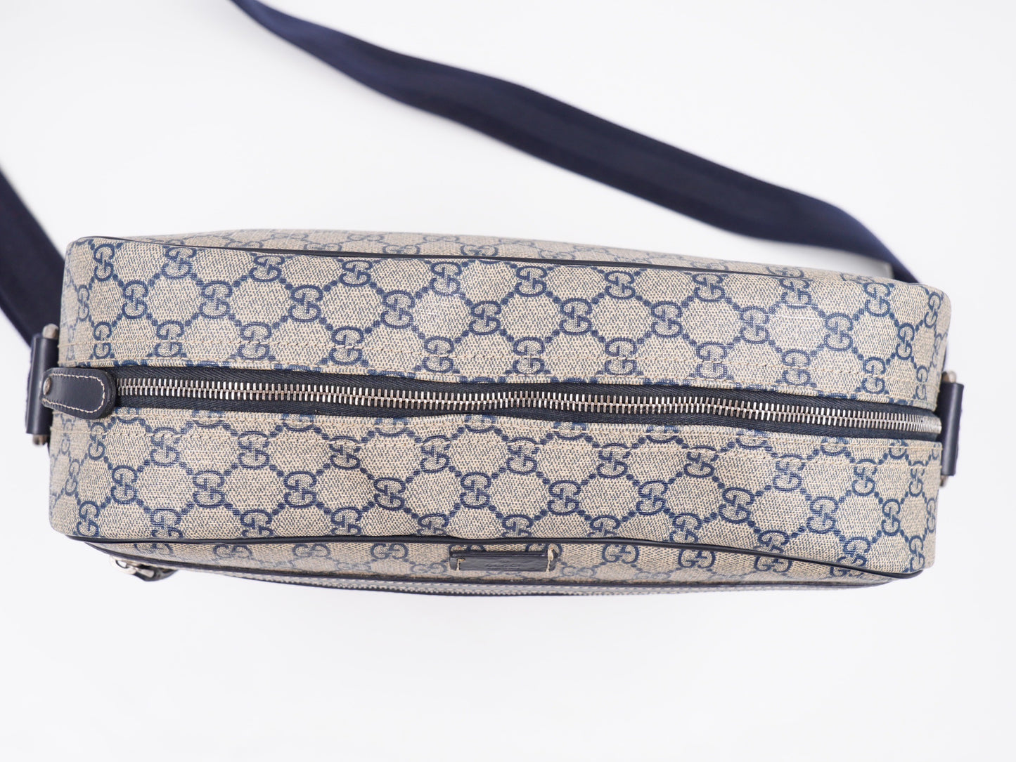 Gucci Front Zip Messenger Navy