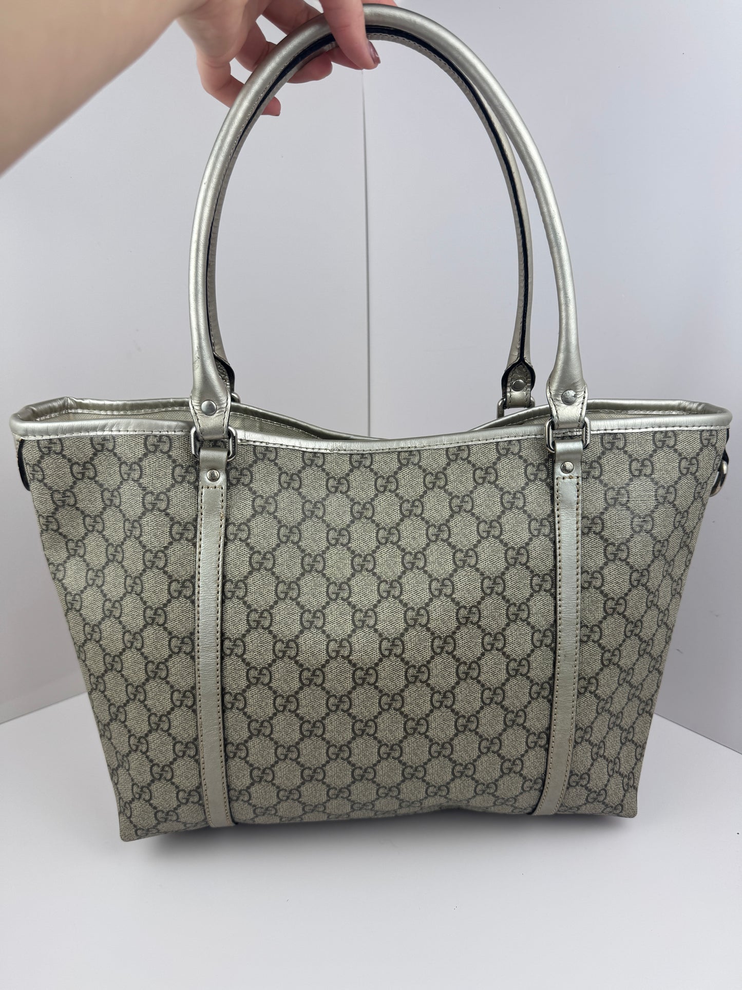 Gucci shopping Coated Canvas Grey