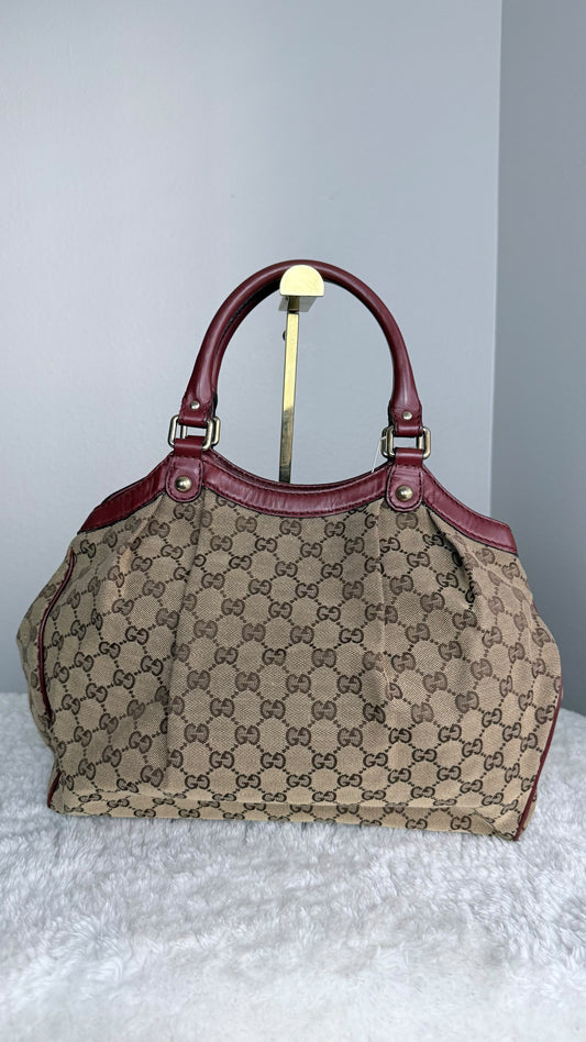 GUCCI Sukey Hobo GG Canvas Red