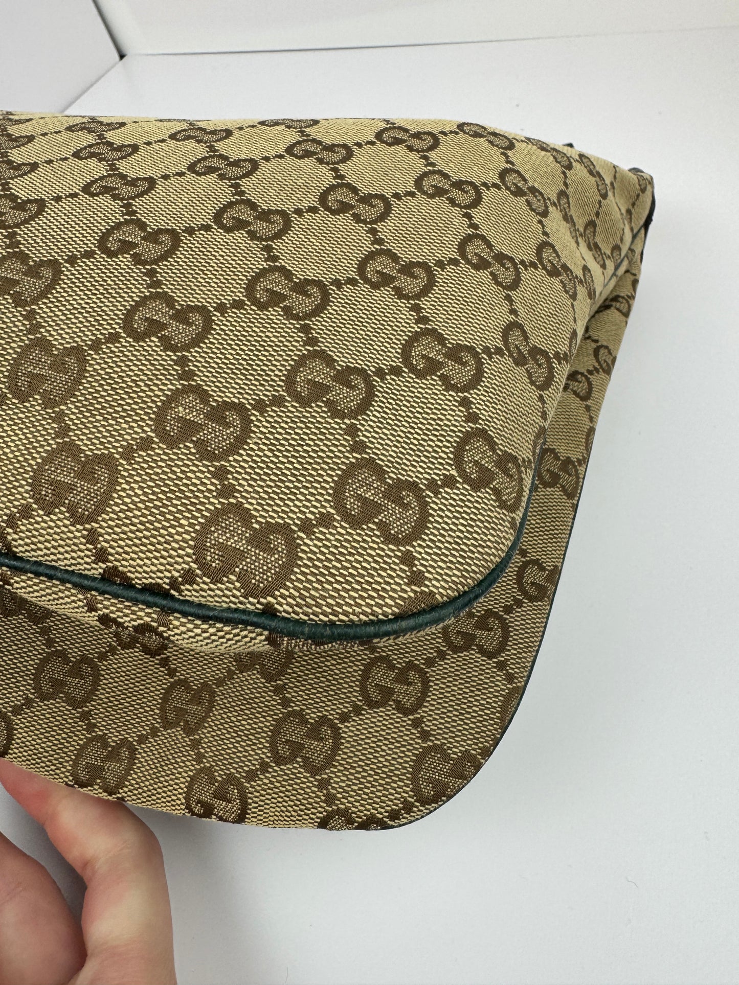 Gucci Hobo Shoulder Bag Sherry Line Strap Green