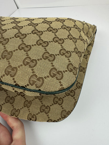Gucci Hobo Shoulder Bag Sherry Line Strap Green