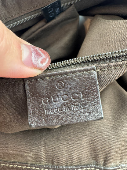 GUCCI Web Tote New Ladies Monogram Dark Brown