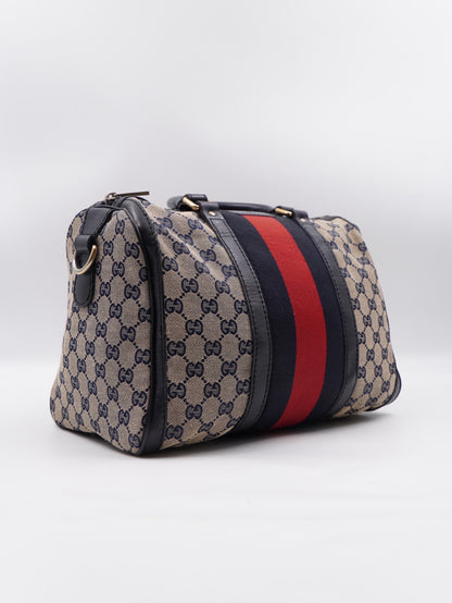 Gucci Web Boston GG Canvas Navy Blue