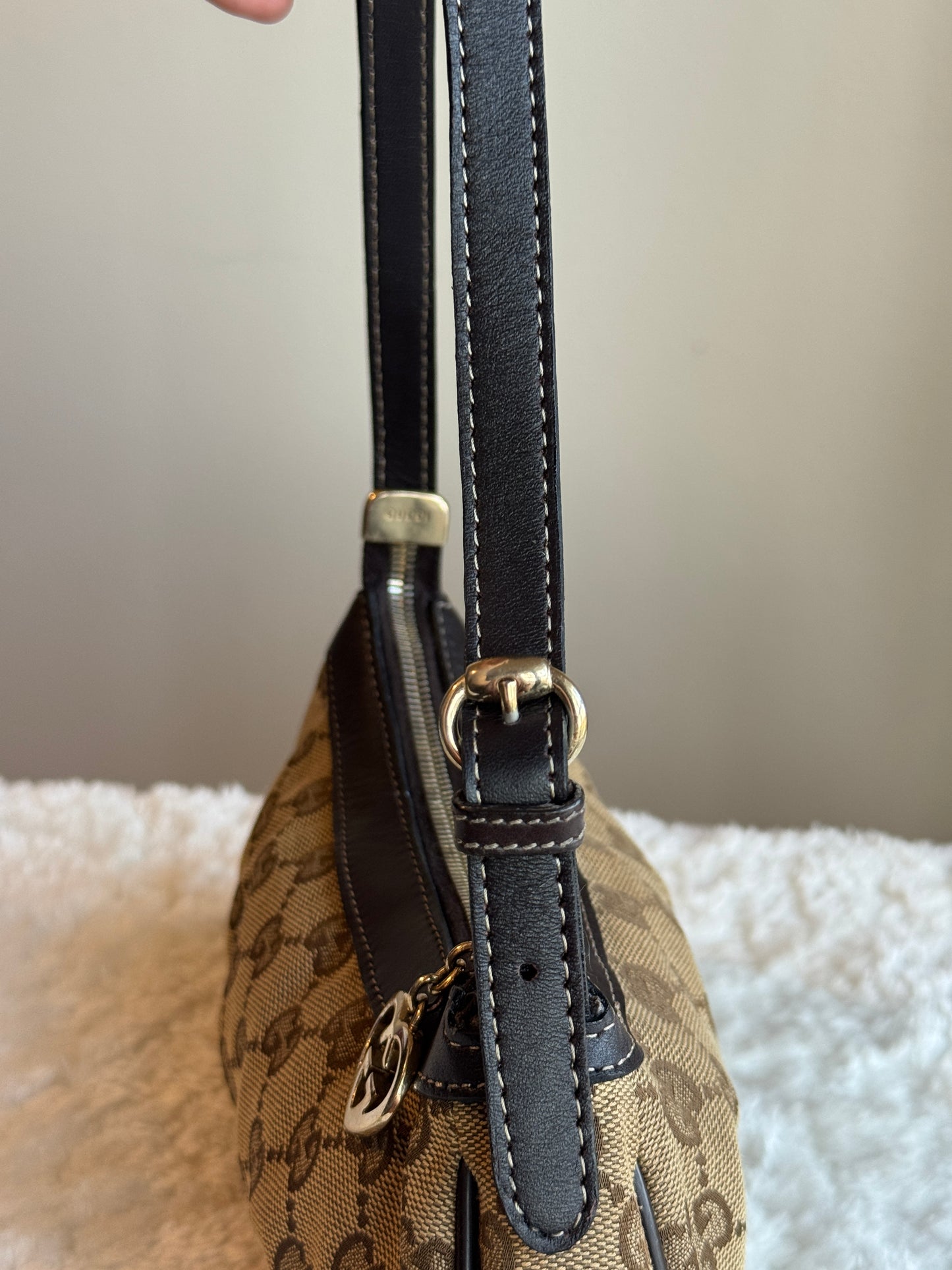 GUCCI Lovely Heart GG Canvas Brown