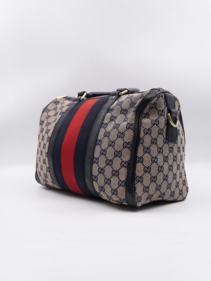 Gucci Web Boston GG Canvas Navy Blue