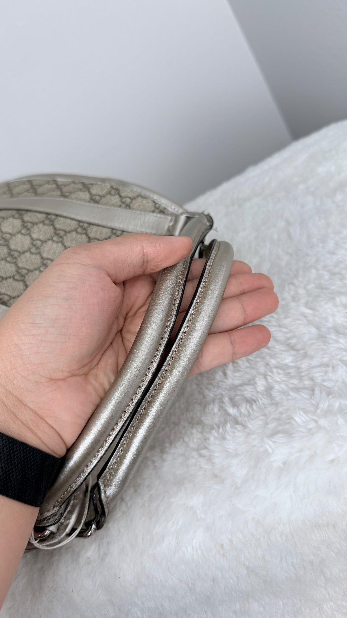 GUCCI Jackie Hobo GG Supreme Coated Canvas Silver