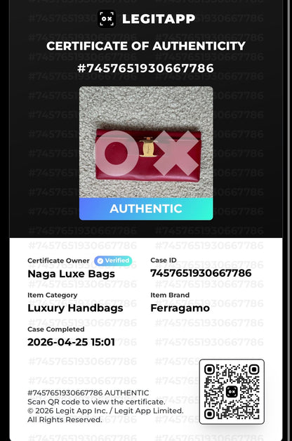 Ferrragamo vara Bow saffiano red