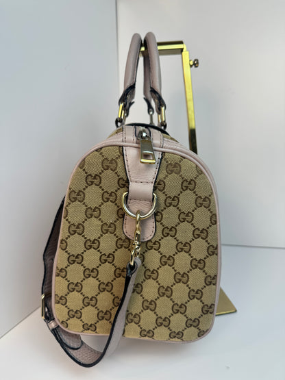 Gucci Web Stripe Boston Pink With Strap