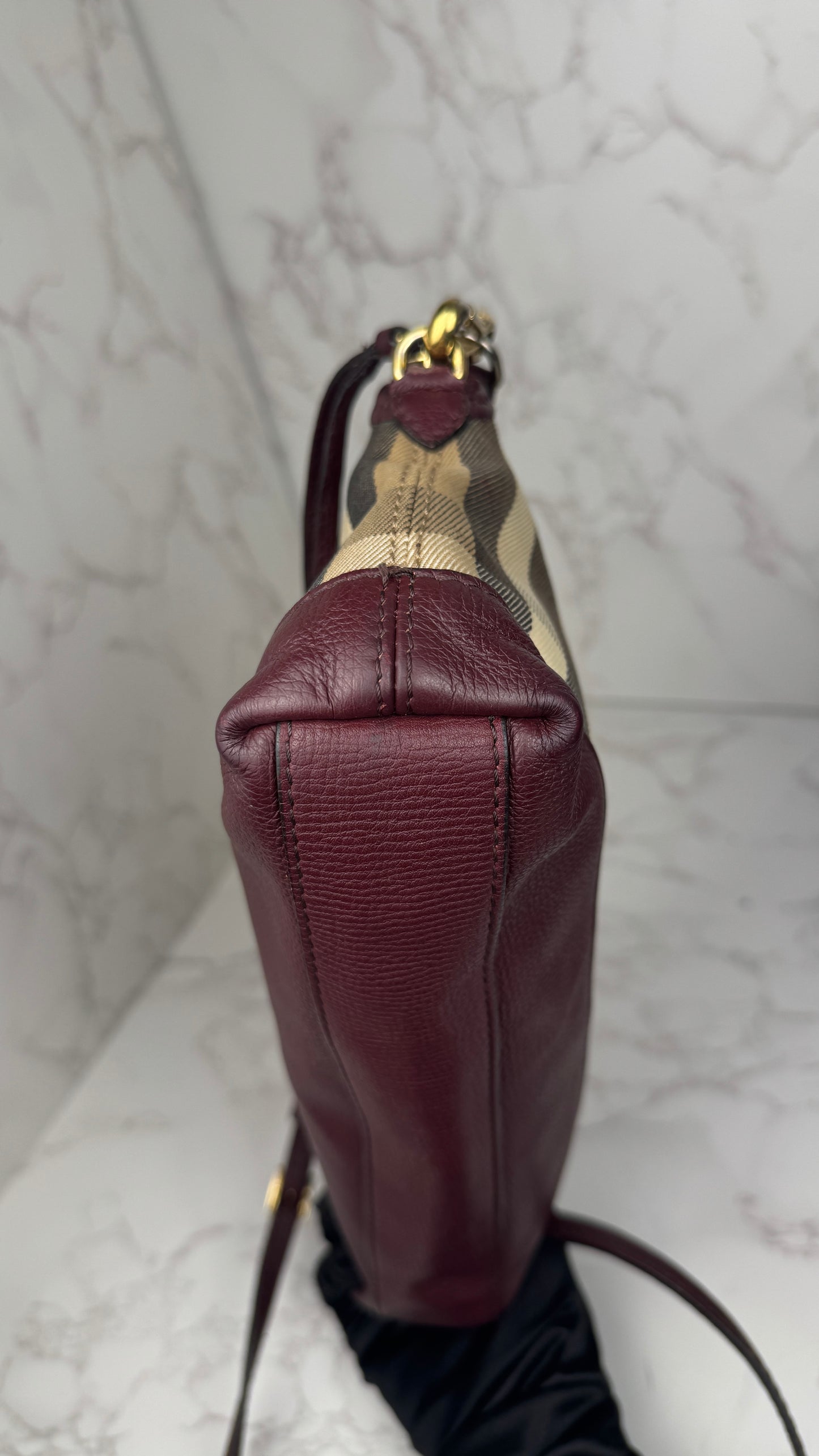 Burberry Convertible Clutch House Check Canvas Small