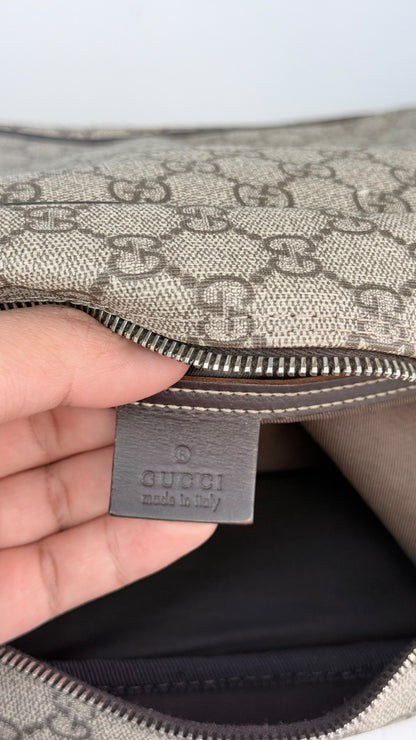 GUCCI Front Zip Camera GG Coated Canvas Large