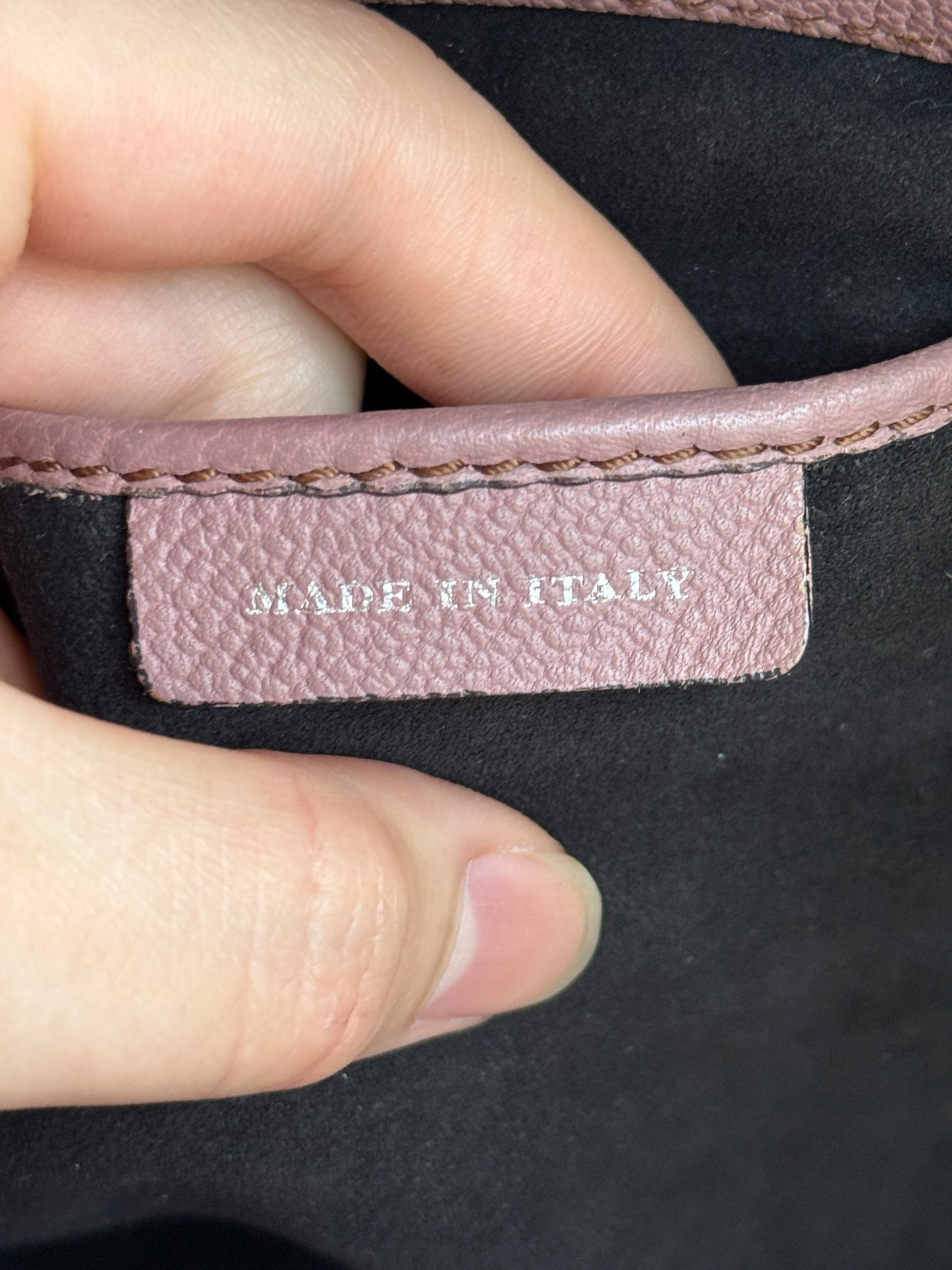 BURBERRY Pink Leather & Python Medium Buckle Tote Bag